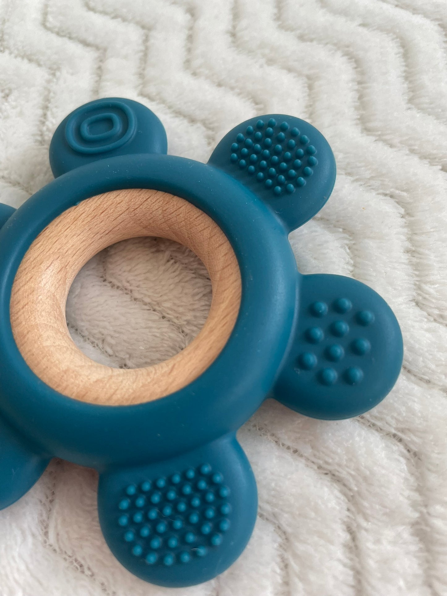 Sensorische Bijtring Bloem Blauw – Siliconen | 10 cm