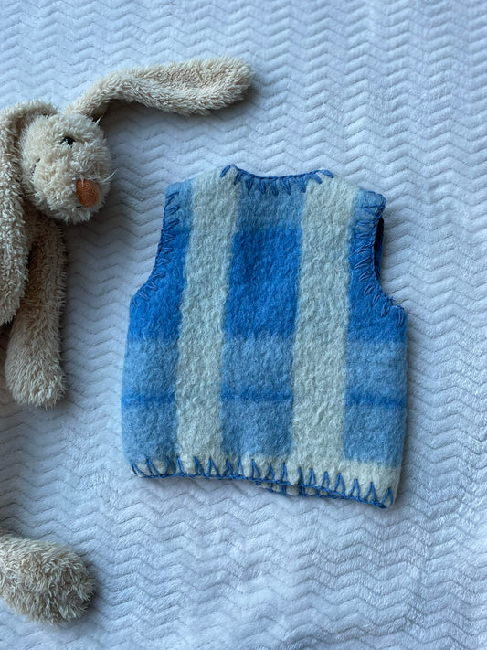 Gilet Wit - Blauw